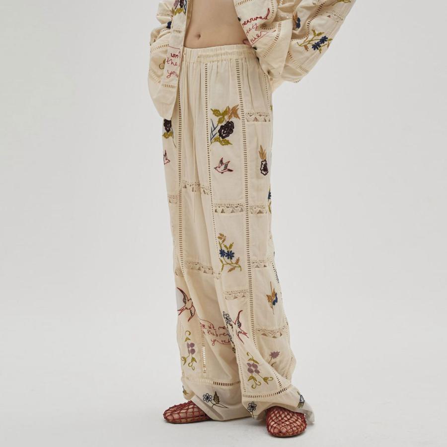 TODAYFUL Embroidery Patchwork Trousers 刺繍パッチワーク