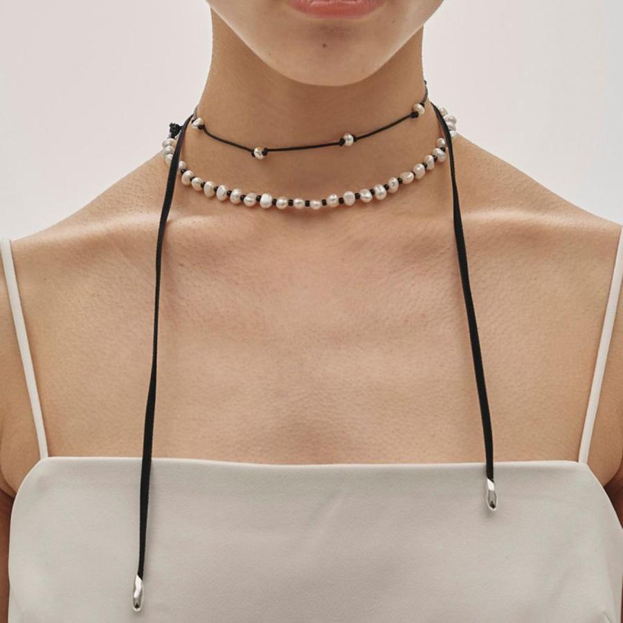 TODAYFUL トゥデイフル Pearl Ribbon Choker パールリボン