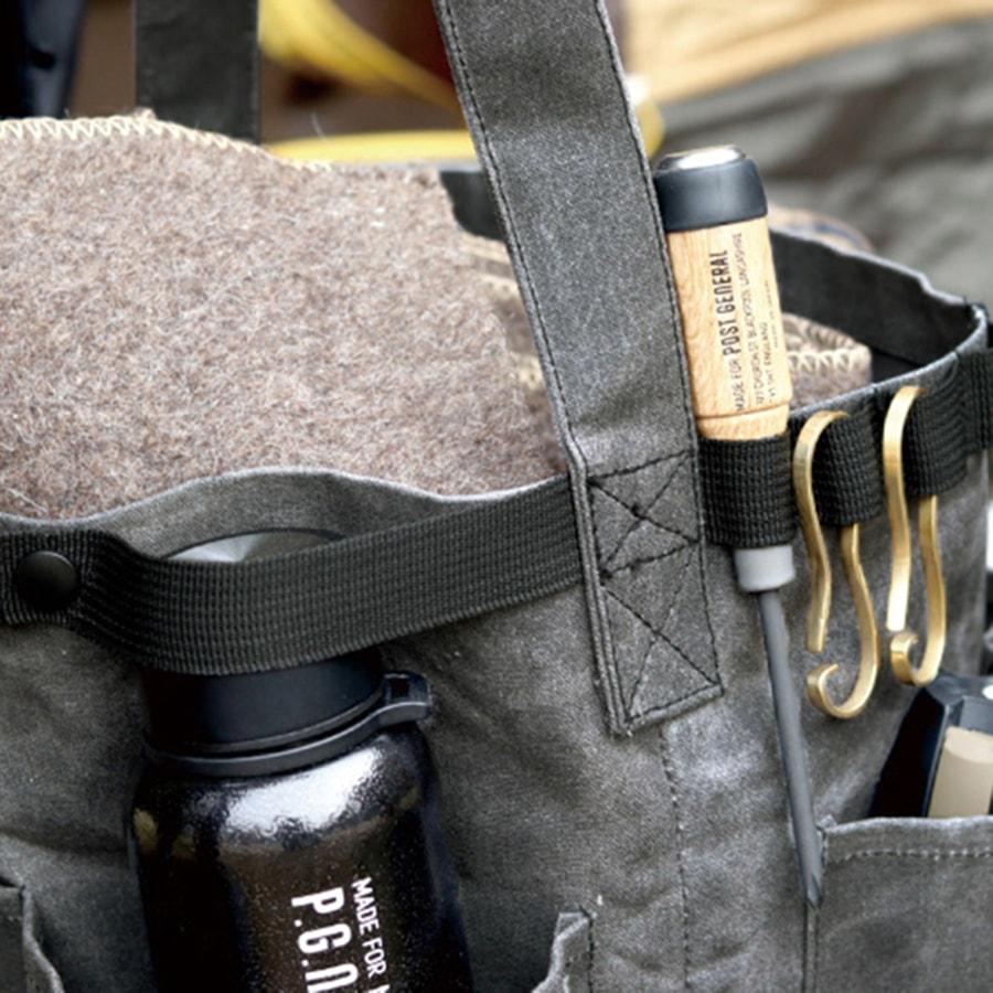 POST GENERAL(ポストジェネラル) WAXED CANVAS TOOL BAG ROUND / ワックスドキャンバス ツールバッグ ラウンド キャンプ DIY作業 マルチ収納｜selectzakkamu｜07