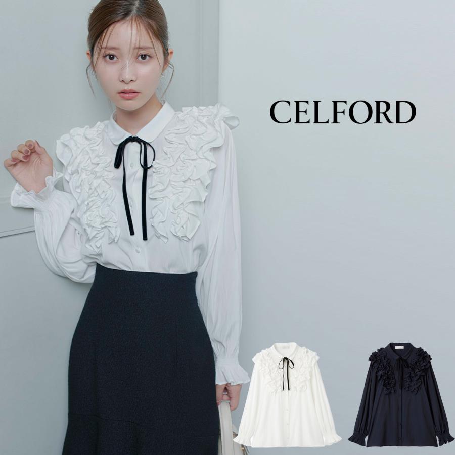 CELFORD（セルフォード） ウォッシャブル フリルヨークシャツカラー