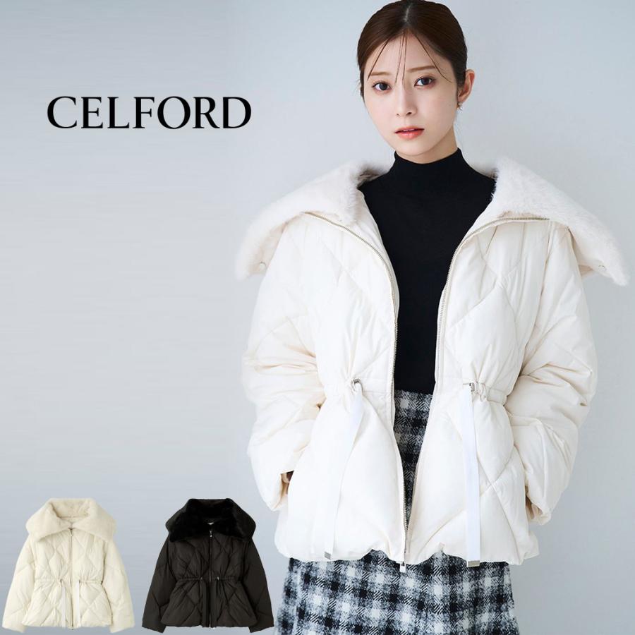 セルフォード アイボリー キルティングダウンジャケット CELFORD アイボリー キルティングダウンジャケット