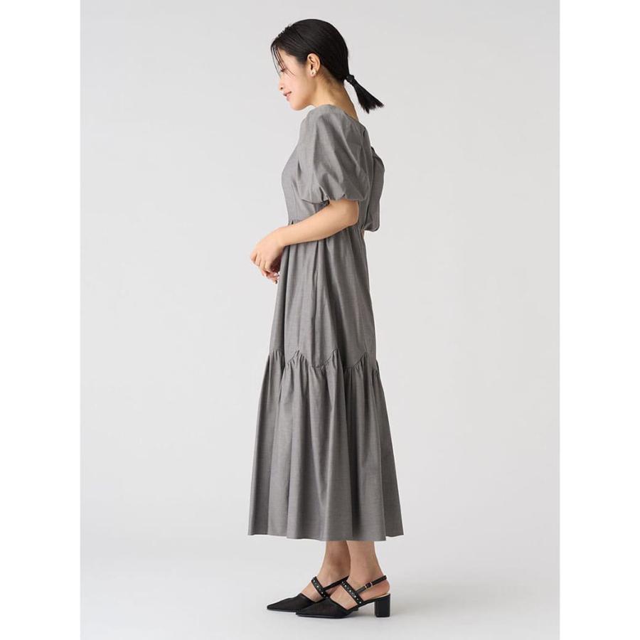 セルフォードスクエアネックフレアワンピース レディース