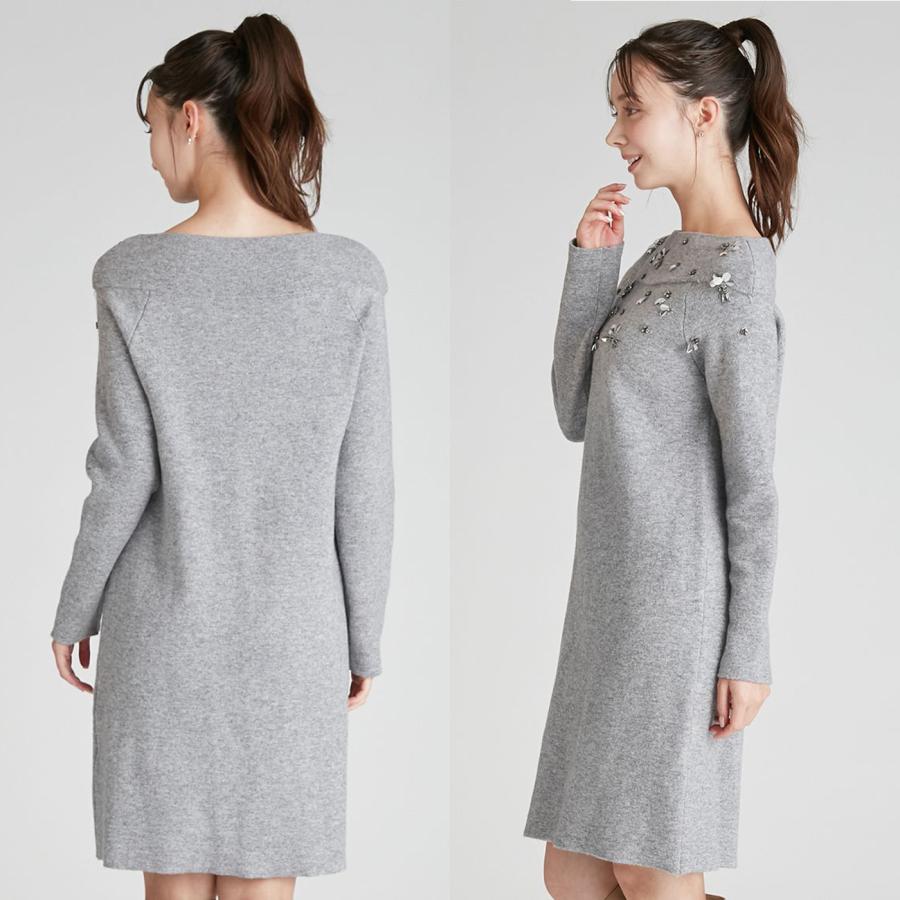 CELFORD（セルフォード） ペタルビジューニットワンピース cwno255066