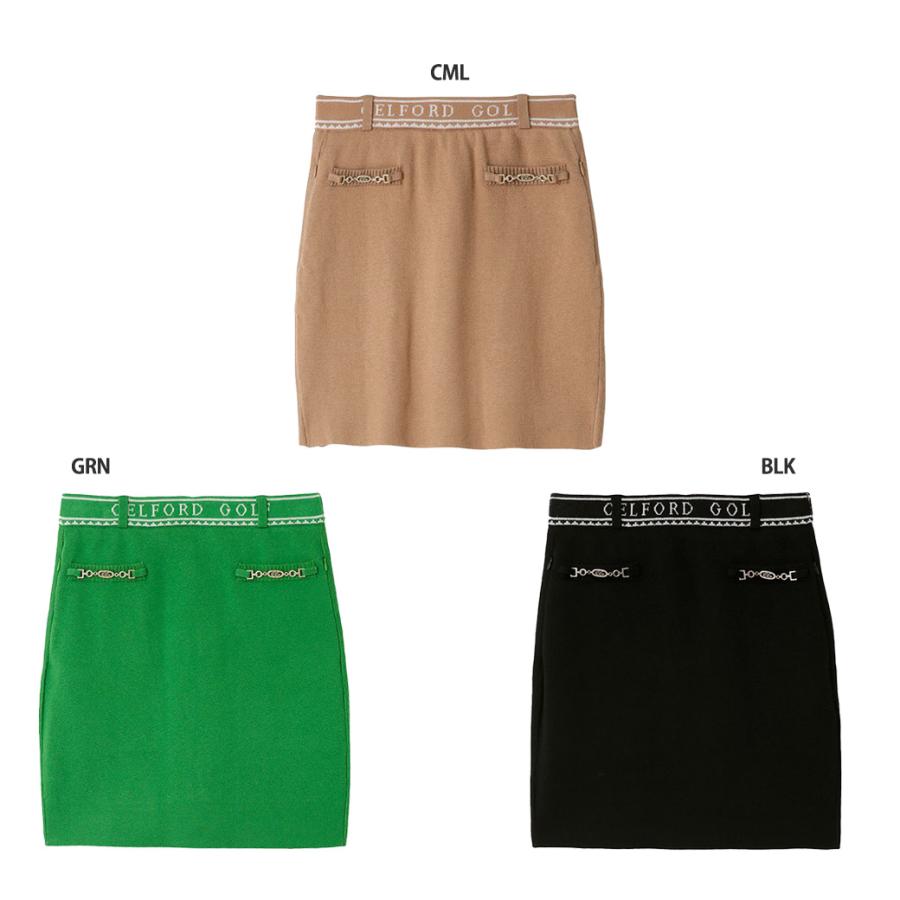 SALE50%OFF CELFORD GOLF ビット付きニットプリーツスカート cwns234034 レディース  ミニスカート ゴルフコーデ ゴルフウェア ショート丈_1