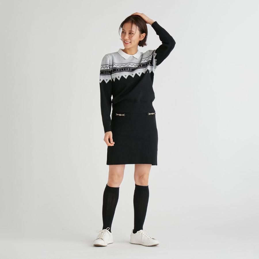 SALE50%OFF CELFORD GOLF ビット付きニットプリーツスカート cwns234034 レディース  ミニスカート ゴルフコーデ ゴルフウェア ショート丈_5