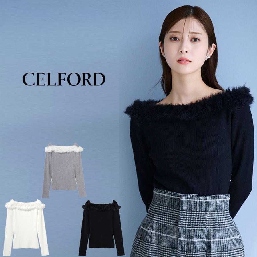 楽天市場】SALE50%OFF CELFORD セルフォード 2WAYラッフルリブニット