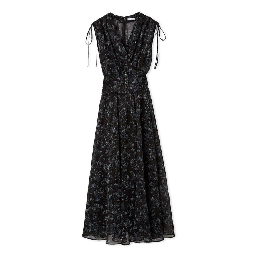 【美品】FRAY I.D フレイアイディーのロングドレスワンピース FRAY I.D SALE30%OFF フレイアイディー ラインフラワープリント