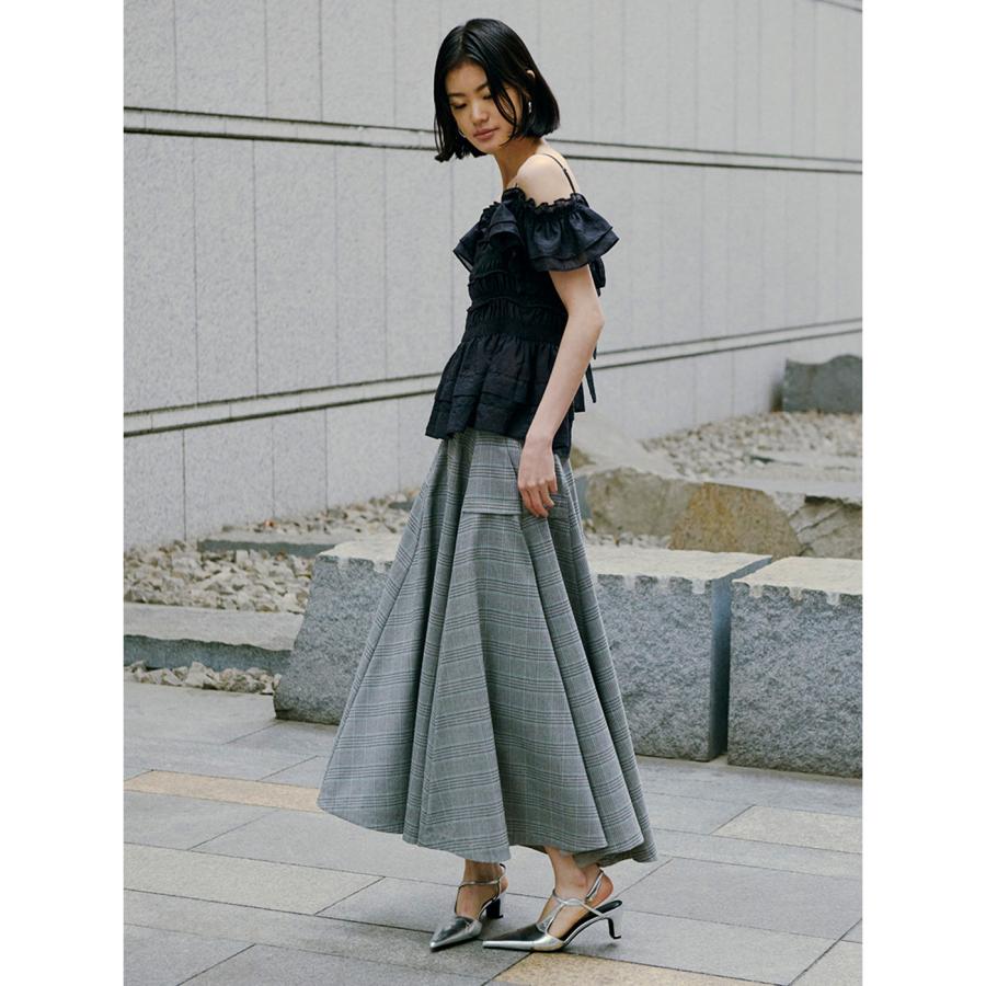 極美品　FRAY I.D フロッキーフレアスカート ベージュ1 極美品 FRAY I.D フロッキーフレアスカート ベージュ1 FRAY I.D