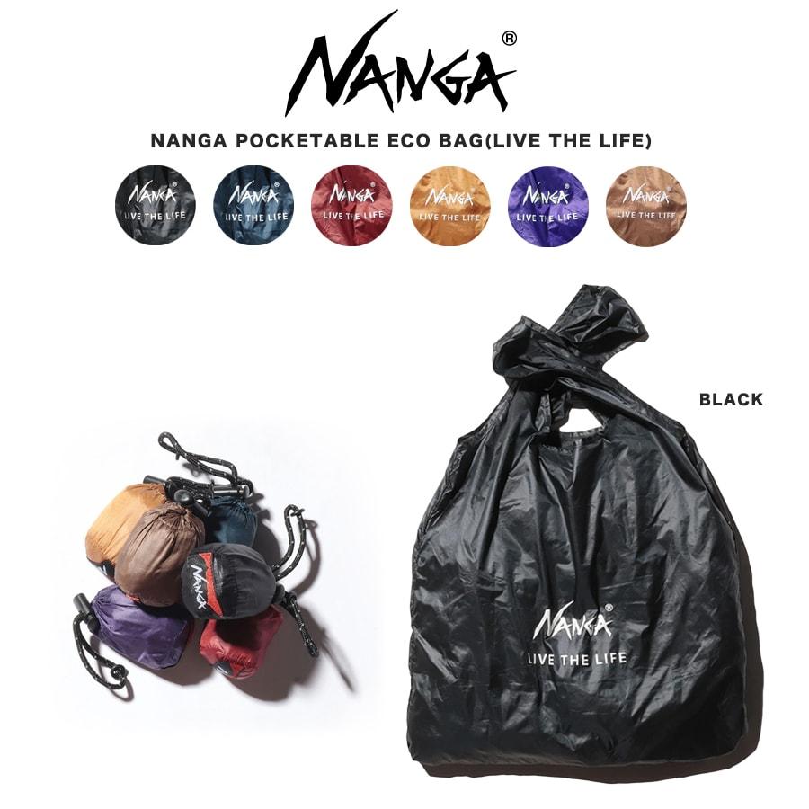 NANGA POCKETABLE ECO BAG (LIVE THE LIFE) ナンガ寝袋モチーフ コンパクト エコバッグ レジバッグ コンビニバッグ 弱撥水加工 | NANGA