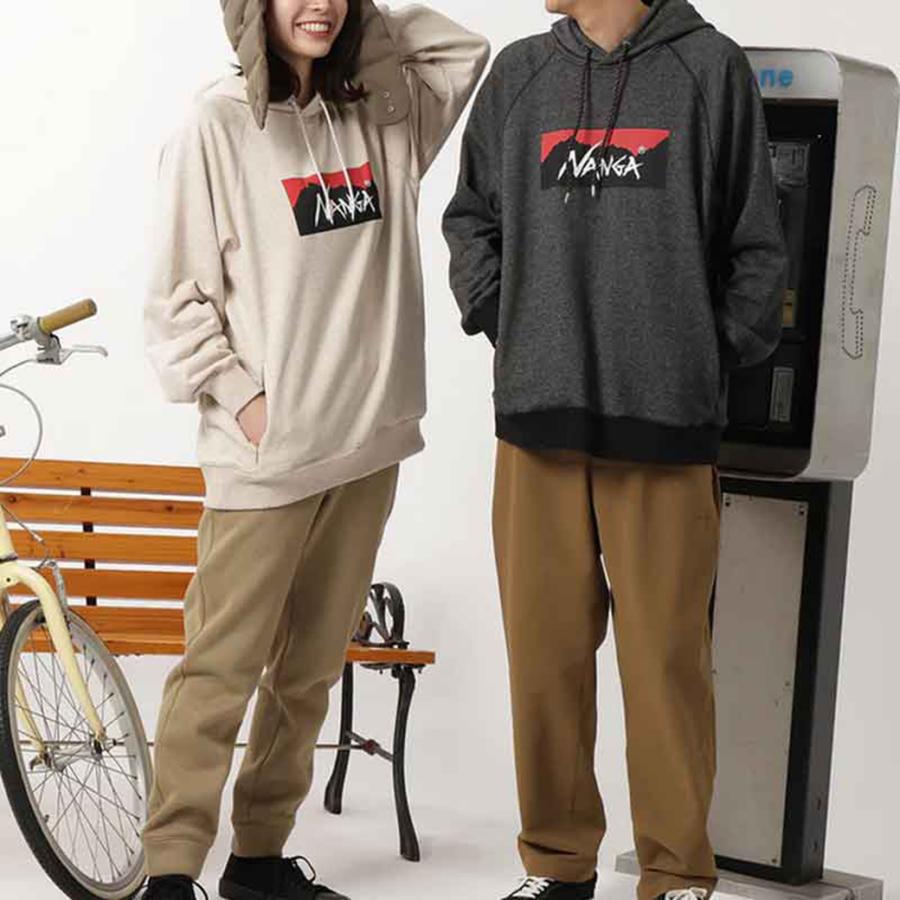 NANGA ナンガ ECO HYBRID BOX LOGO SWEAT HOODIE / エコハイブリッドボックスロゴスウェットフーディー パーカー｜selectzakkamu｜05