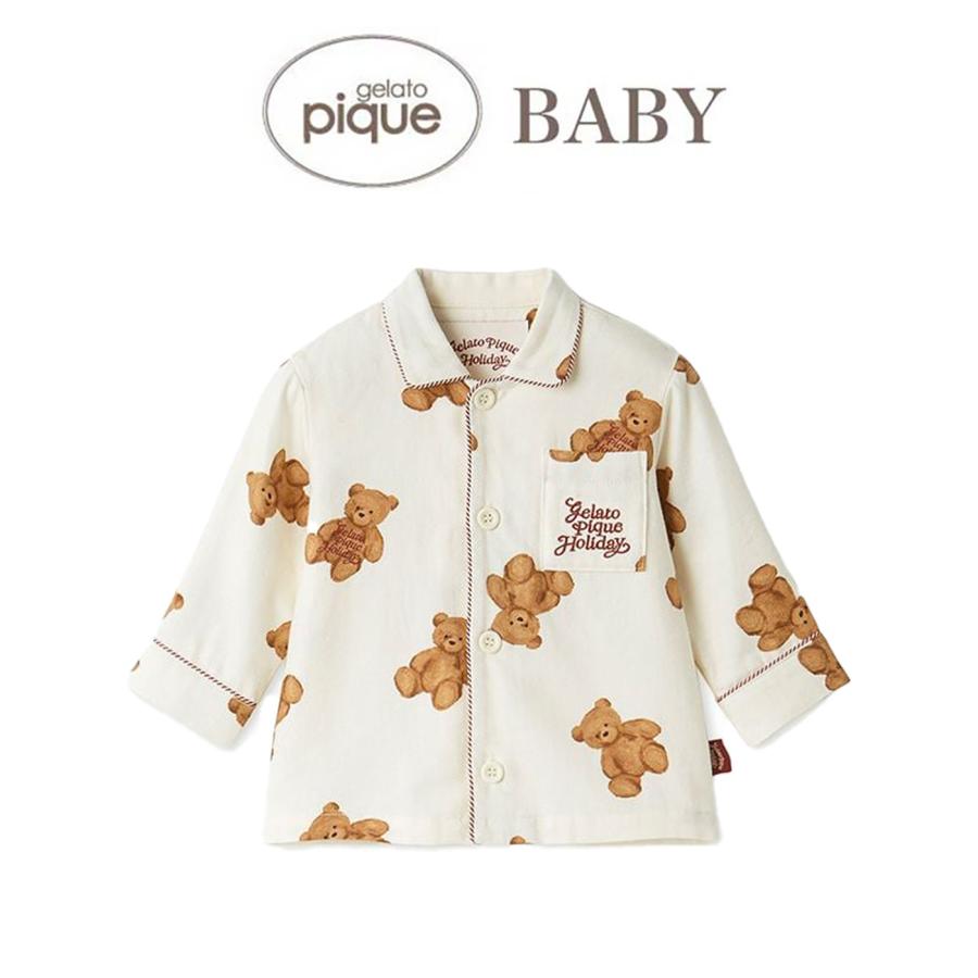 gelato pique（ジェラートピケ） ベビー HOLIDAY ベア柄ネルシャツ