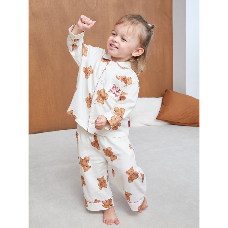 gelato pique（ジェラートピケ） ベビー HOLIDAY ベア柄ネルシャツ