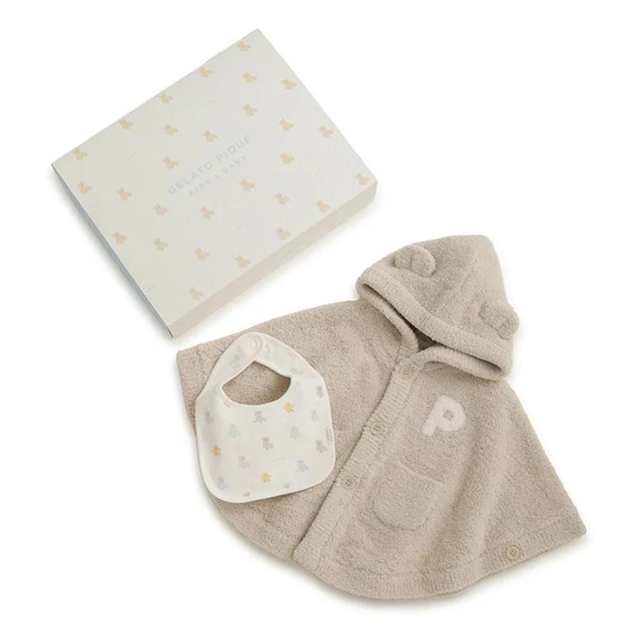 gelato pique（ジェラートピケ） ベビー BABY ベアポンチョ&スタイ2点 