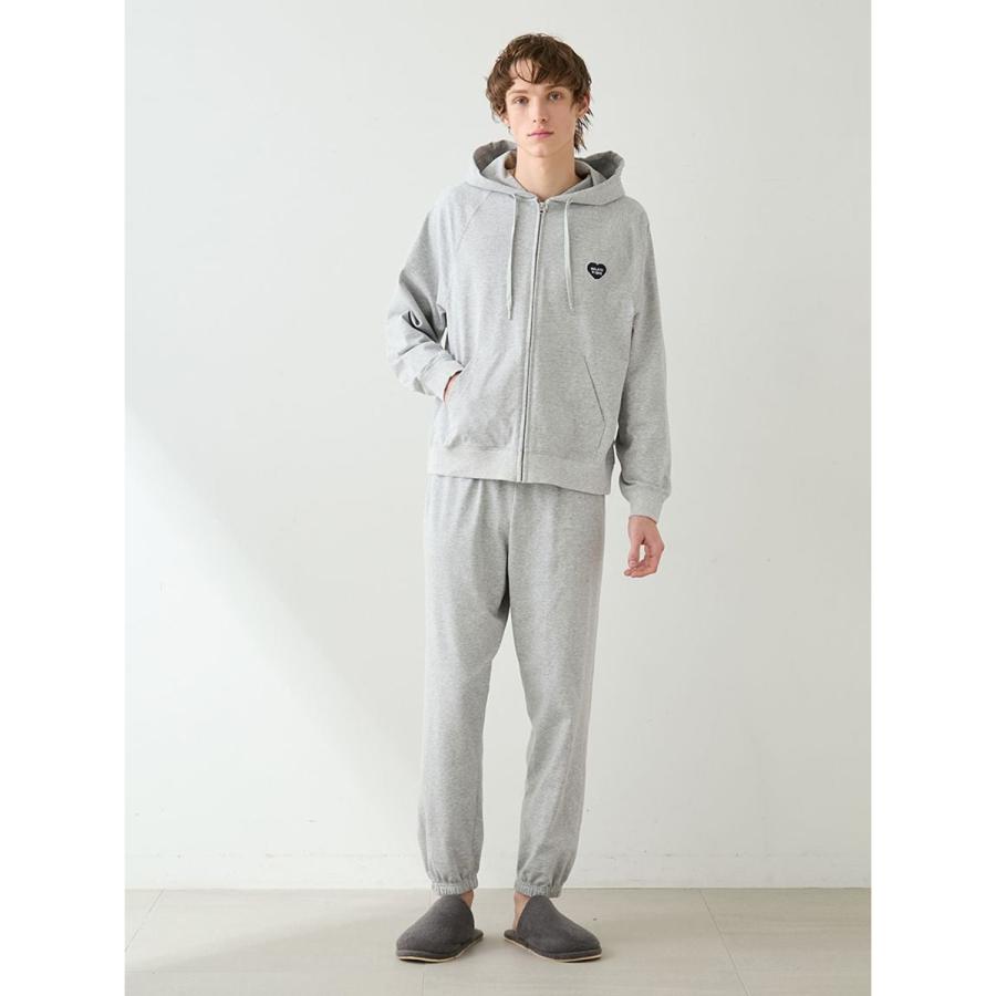 gelato pique（ジェラートピケ） オム 裏毛ハートロゴ刺繍ロングパンツ