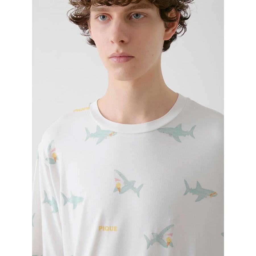 ジェラートピケ オム 接触冷感 SHARK柄Tシャツ pmct252300 メンズ パジャマ ルームウェア 部屋着 GELATO PIQUE HOMME | gelato pique | 04