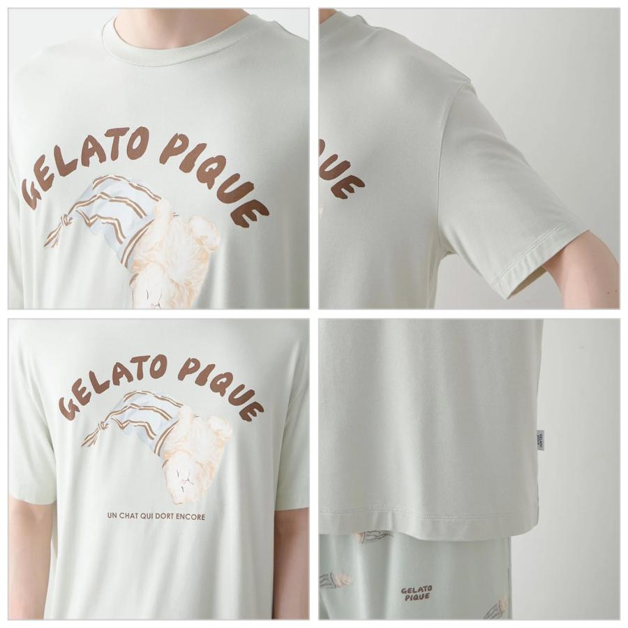 gelato pique（ジェラートピケ） オム sleeping cat ワンポイントT