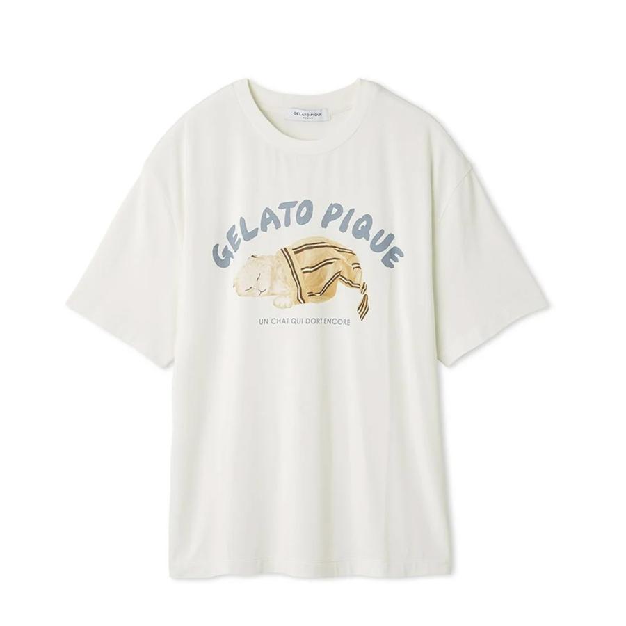 gelato pique（ジェラートピケ） オム sleeping cat ワンポイントT