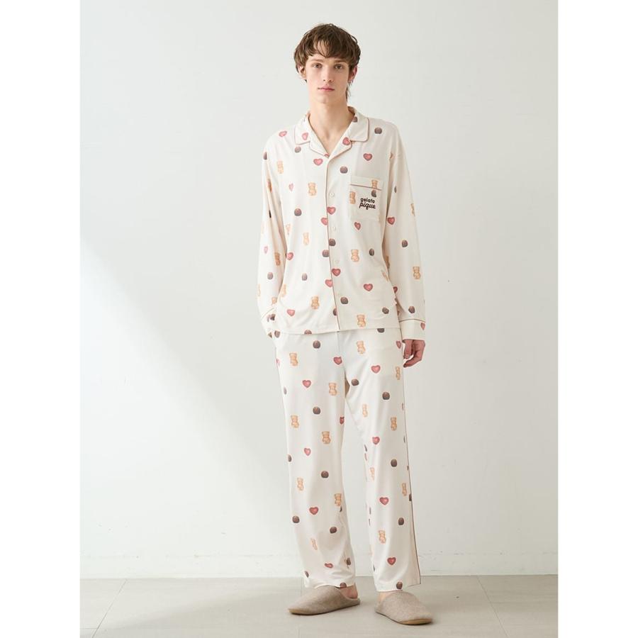 ジェラートピケ　ケーキ柄シャツ　ロングパンツ　セット gelato pique（ジェラートピケ） オム Valentine 総柄シャツ&ロング