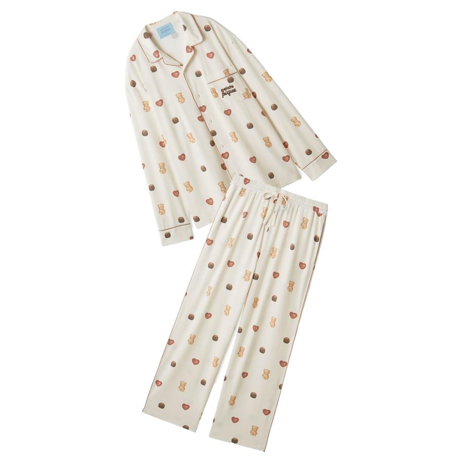 gelato pique（ジェラートピケ） オム Valentine 総柄シャツ&ロング