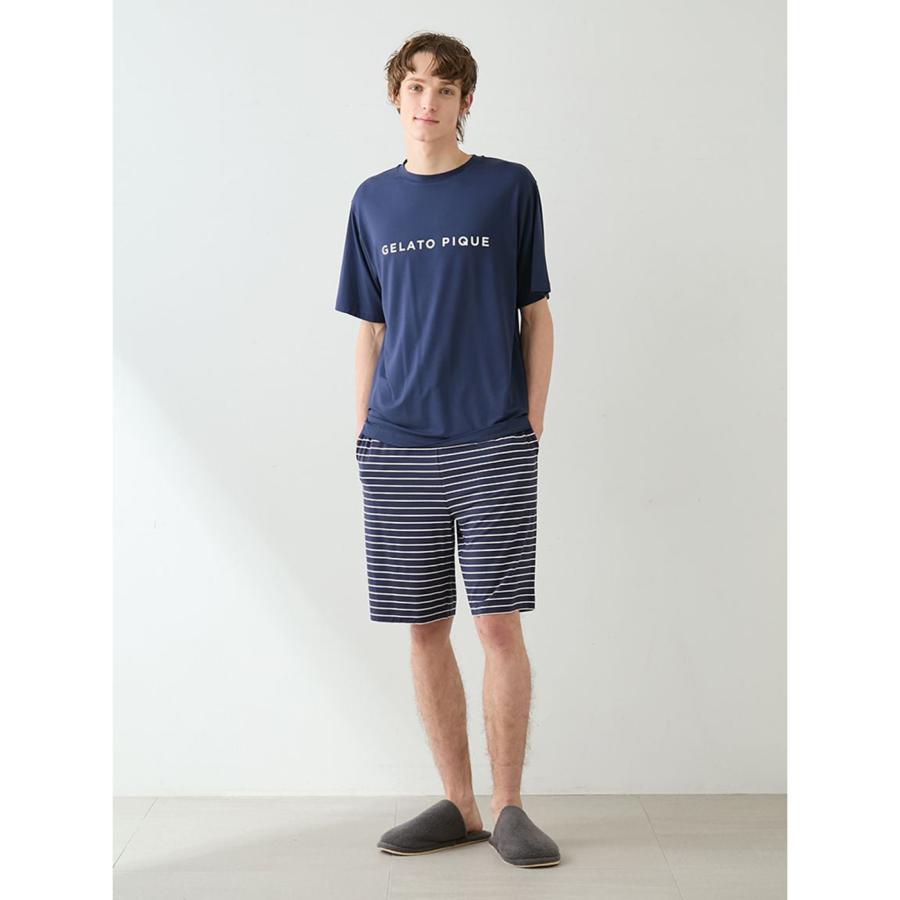 gelato pique（ジェラートピケ） オム レーヨンロゴTシャツ&ボーダー