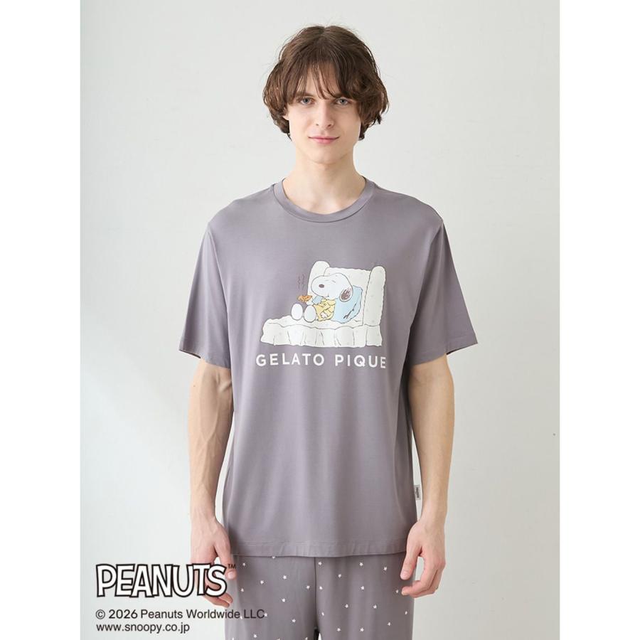 gelato pique（ジェラートピケ） オム PEANUTS 接触冷感 ワンポイントT