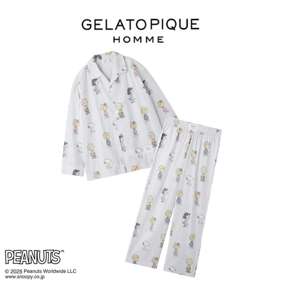 gelato pique ジェラートピケ オム PEANUTS 総柄シャツ&ロングパンツ 