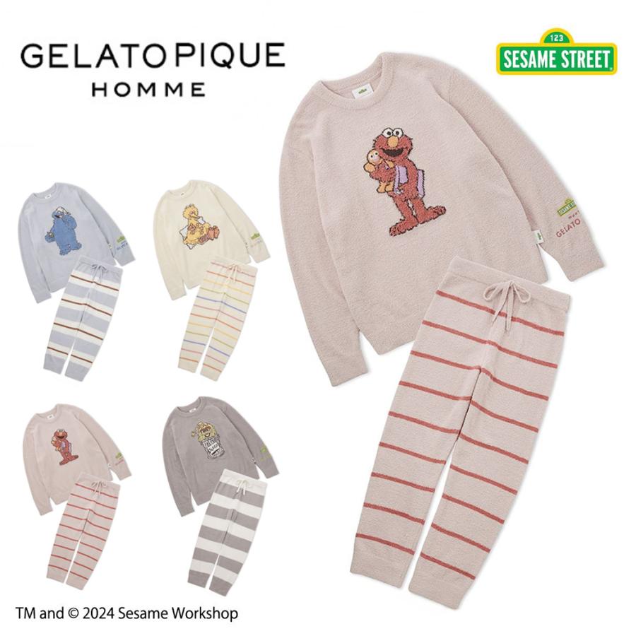 ジェラートピケ　SESAME STREET ジャガードプルオーバー＆パンツセット Amazon.co.jp: ジェラートピケ オム メンズ セサミストリート