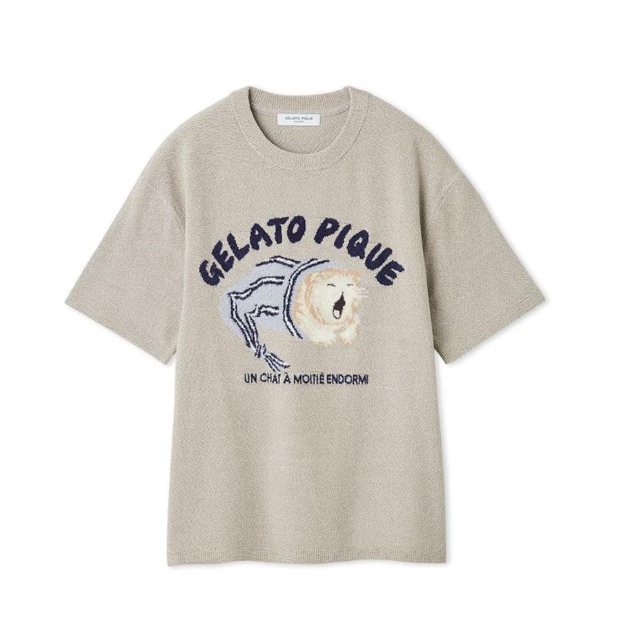 gelato pique（ジェラートピケ） オム sleeping cat ジャガードプル