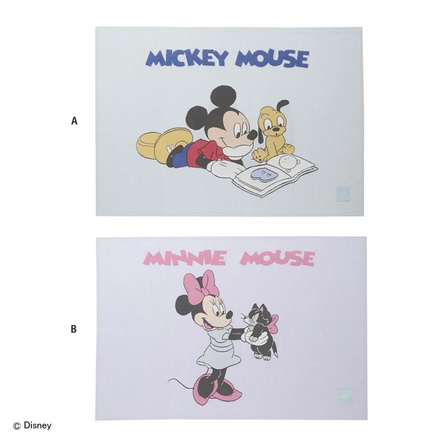 【にこ】gelato pique ミッキーハーフケット gelato pique ジェラートピケ Sleep Mickey&Minnie ジャガード