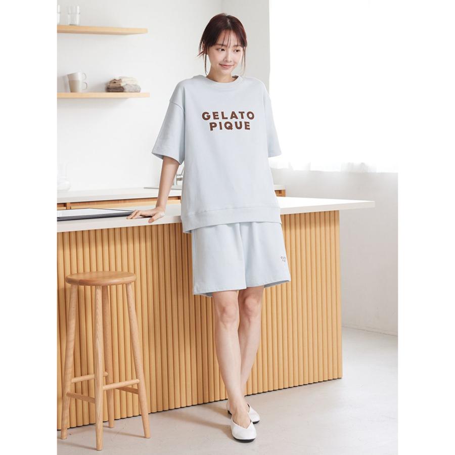 お値下げ‼️gelato pique ルームウェア フード付き3点セット gelato pique（ジェラートピケ） UNISEX 裏毛ロゴプリントプルオーバー