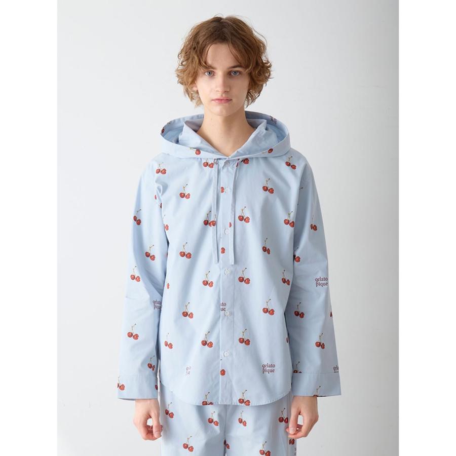 gelato pique（ジェラートピケ） UNISEX チェリー柄シャツパーカ