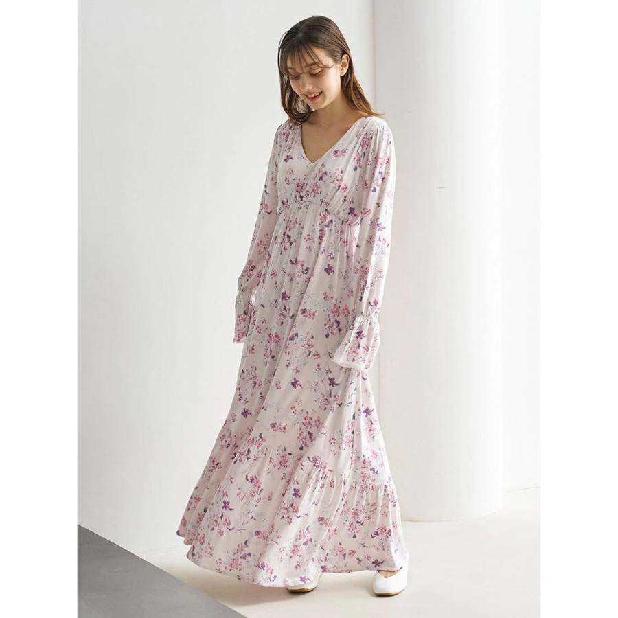 gelato pique ジェラートピケ 花柄カップイン長袖ワンピース