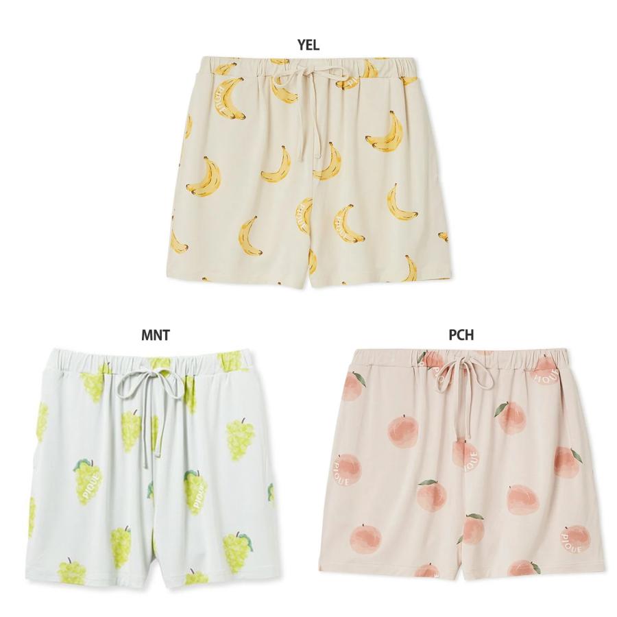 【新品】ジェラートピケフルーツプルオーバー&チェックショートパンツ　マスカット柄 新品】ジェラートピケフルーツプルオーバー&チェックショートパンツ