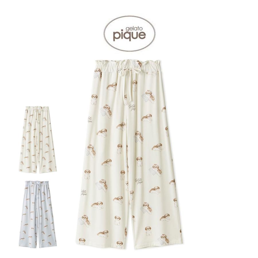 gelato pique（ジェラートピケ） シーズー柄ロングパンツ pwcp254255