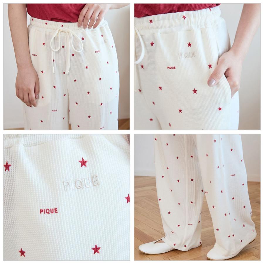 gelato piqué タグ付新品未使用　星柄ワッフルロングパンツ、ワンピース gelato pique（ジェラートピケ） 星柄ワッフルロングパンツ pwcp254318