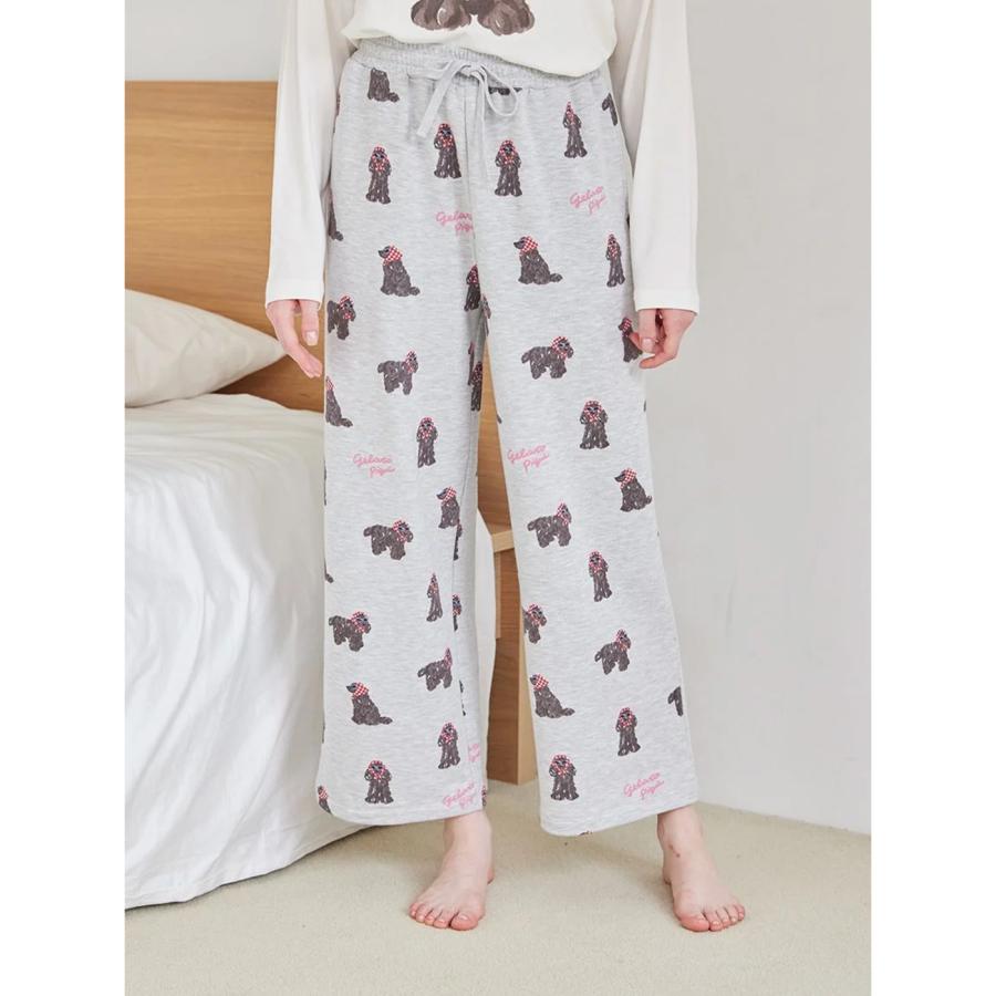 gelato pique（ジェラートピケ） スカーフDOG柄ロングパンツ