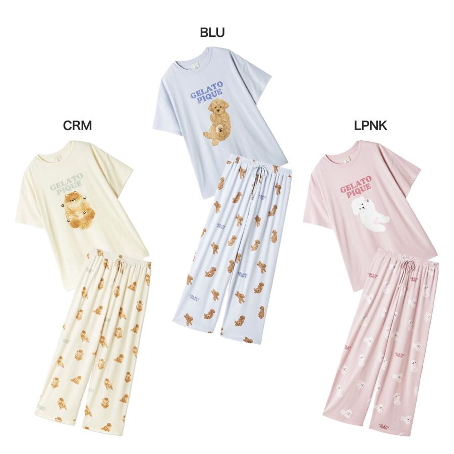 gelato pique（ジェラートピケ） ドッグワンポイントビッグTシャツ