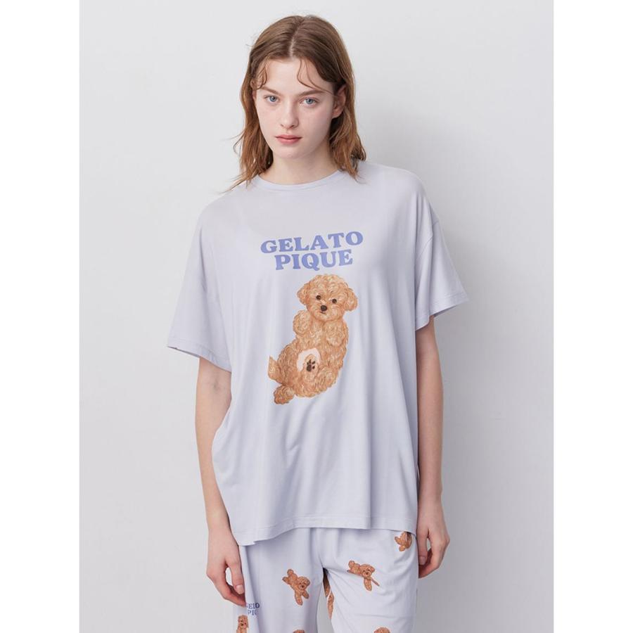 gelato pique（ジェラートピケ） ドッグワンポイントビッグTシャツ