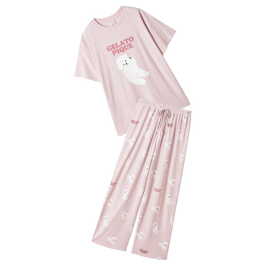 gelato pique（ジェラートピケ） ドッグワンポイントビッグTシャツ