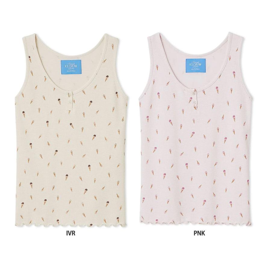 新品ジェラートピケ ルームウェア 上下セット  アイスクリーム   Mサイズ トラッドアイスクリームジャガードプルオーバー（プルオーバー