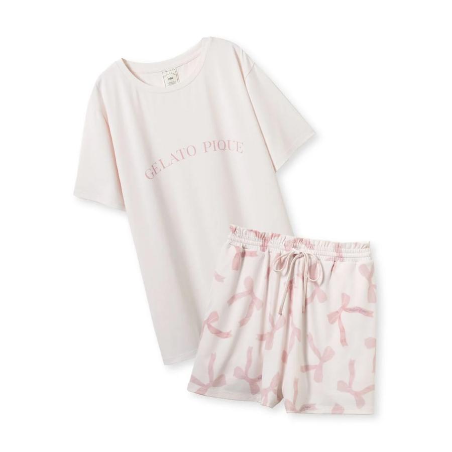 接触冷感 ジェラートピケ チェリー柄シャツ＆ショートパンツ ピンク 接触冷感】チェリー柄シャツ(シャツ)｜ルームウェア・パジャマ