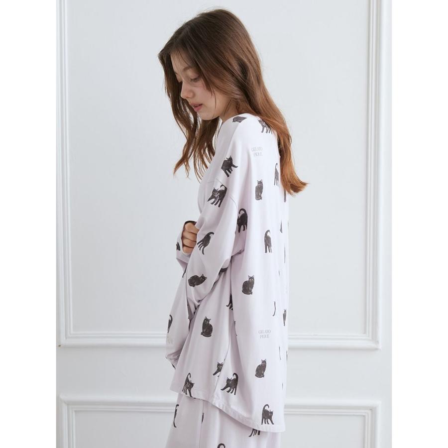 gelato pique ジェラートピケ HALLOWEEN CAT総柄ロンT&ロングパンツ