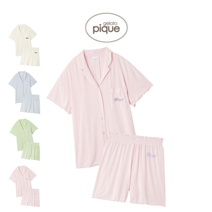 SALE10%OFF ジェラートピケ gelato pique カラフルロゴシャツ&ショートパンツSET pwct254321 pwcp254322 ジェラピケ ルームウェア パジャマ gelato pique（ジェラートピケ） SALE10%OFF カラフルロゴシャツ