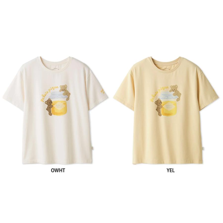 gelato pique ジェラートピケ はちみつベア柄ワンポイントTシャツ