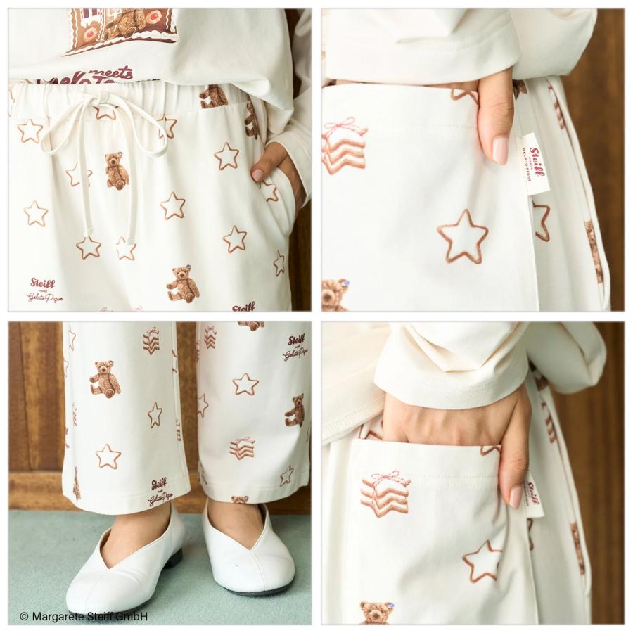 ジェラートピケ スリープドッグ柄 ロンT ロングパンツ セット　ジェラピケ　新品 gelato pique（ジェラートピケ） gelato pique Steiff ワンポイント