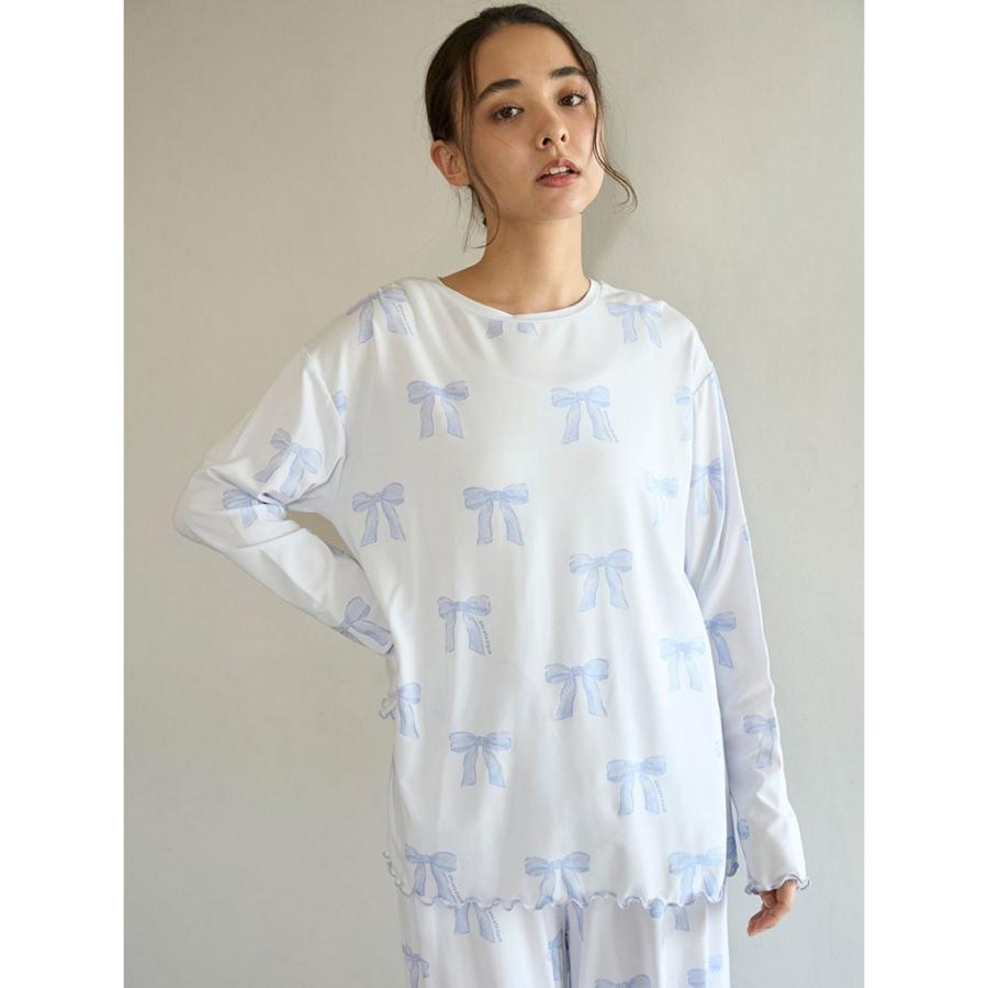 gelato pique ジェラートピケ リボン柄ロンT&ロングパンツセット