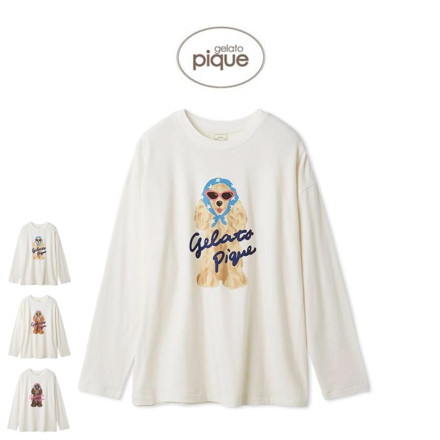 gelato pique（ジェラートピケ） スカーフDOGワンポイントロンT