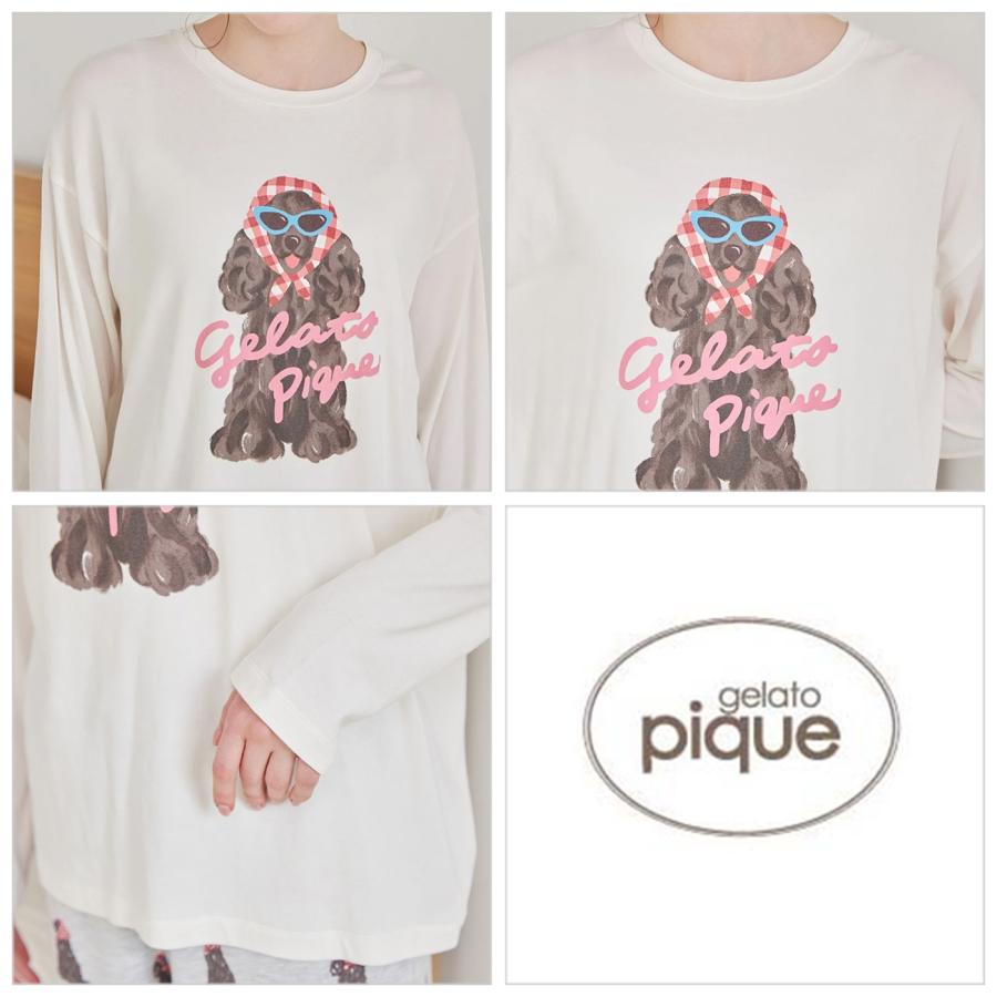 gelato pique（ジェラートピケ） スカーフDOGワンポイントロンT