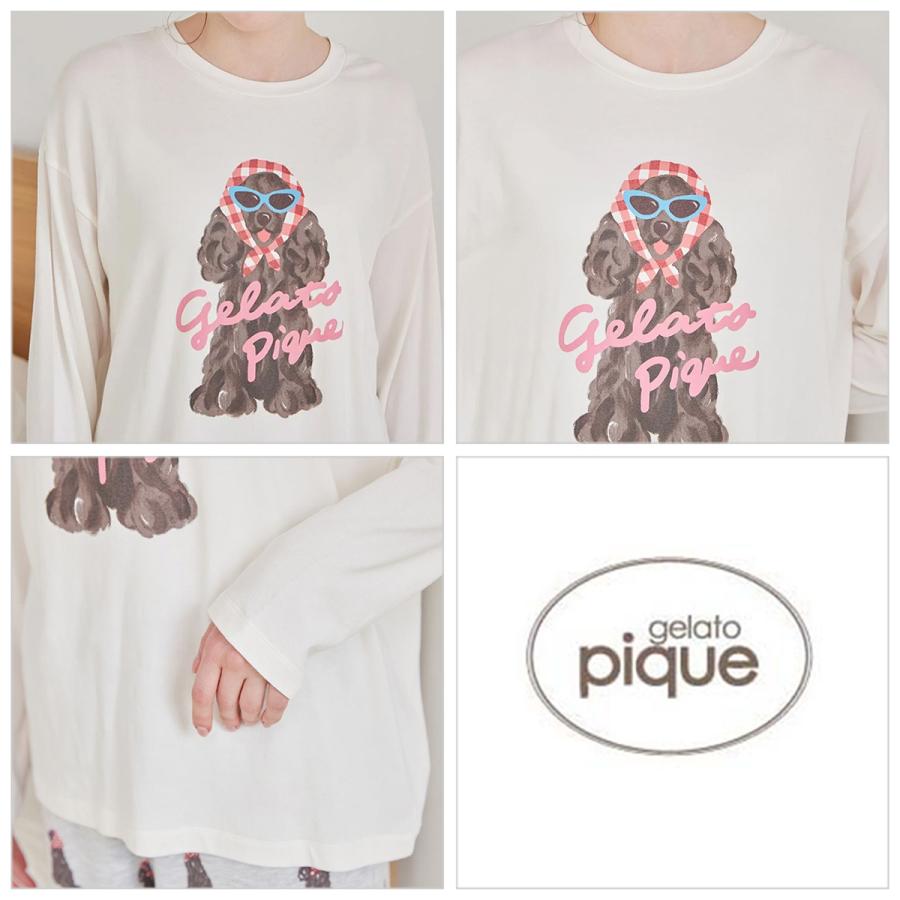 gelato pique ジェラートピケ モンスター柄ロンT&ロングパンツ gelato pique（ジェラートピケ） スカーフDOGワンポイントロンT&ロング