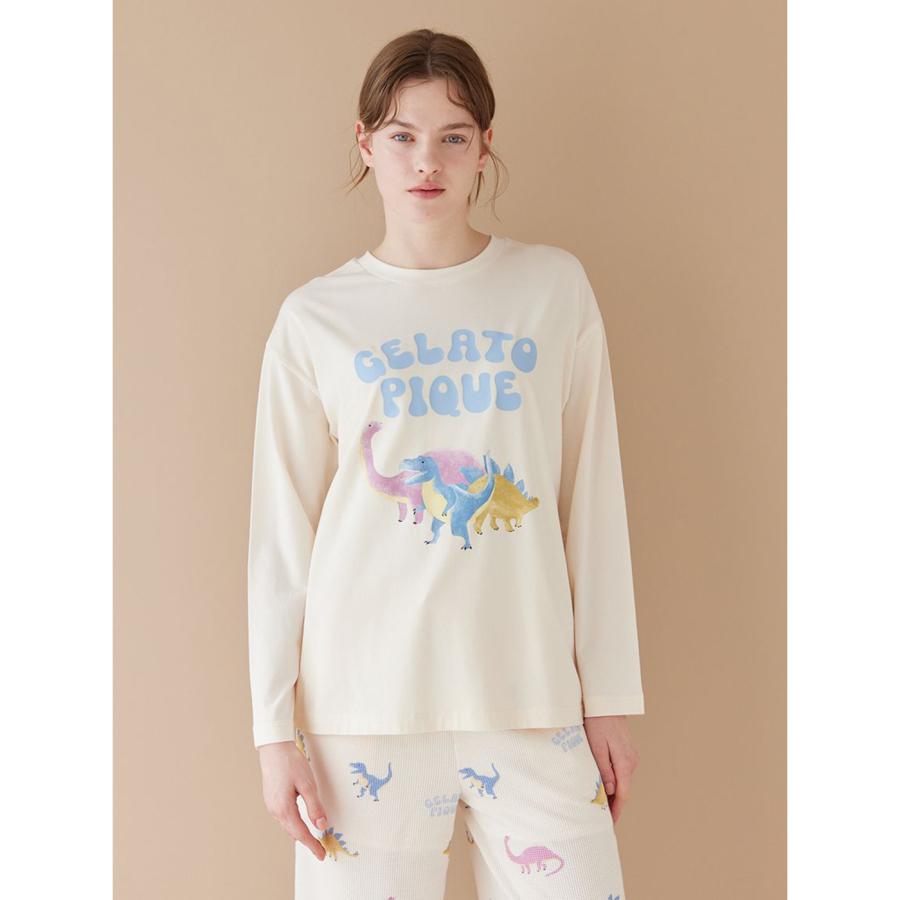 gelato pique ダイナソーワンポイントロンT ワッフルロングパンツ gelato pique（ジェラートピケ） ダイナソーワンポイントロンT